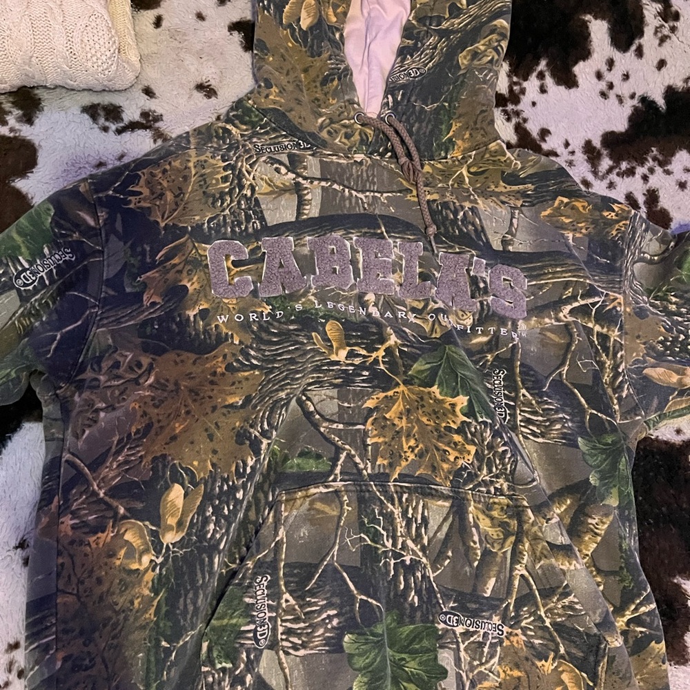 Cabela's Green and Brown Camouflage Hunting Jacket